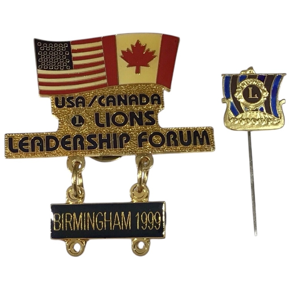 Lions Leadership USA Canada Birmingham 1999 Gold Tac Pin Sweden Stick Jewelry
